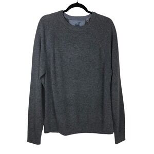 Raffi Mens Cashmere Crewneck Sweater Size Medium Grey Luxury Quiet Luxury